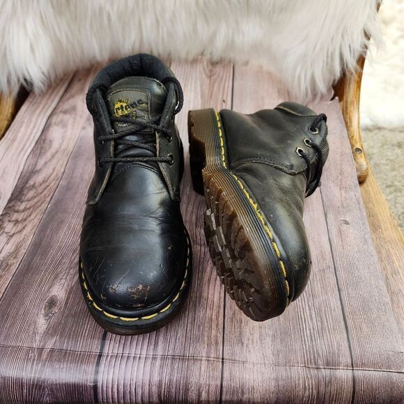 Vtg Dr Martens #8057 Y2K Chunky leather Oxford lace-up low-top‎ shoes M5 L6 - Picture 11 of 12